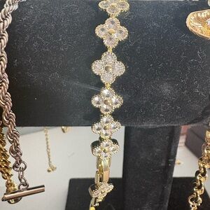 Gold and Silver Floral Bracelet